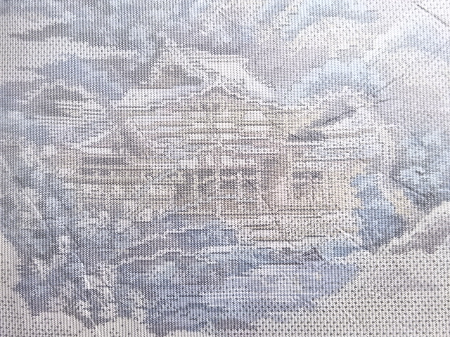 JAPANESE KIMONO / ANTIQUE HITOE KIMONO / SILK / OSHIMA TSUMUGI / WOVEN TEMPLE